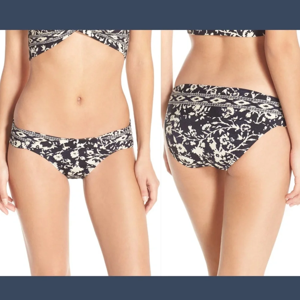 NEW Robin Piccone Flora Twist Ikat‎ Bikini Bottom Blue/Cream [SZ Small ]